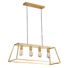 Reuten Gold Steel 4 Light Linear Pendant